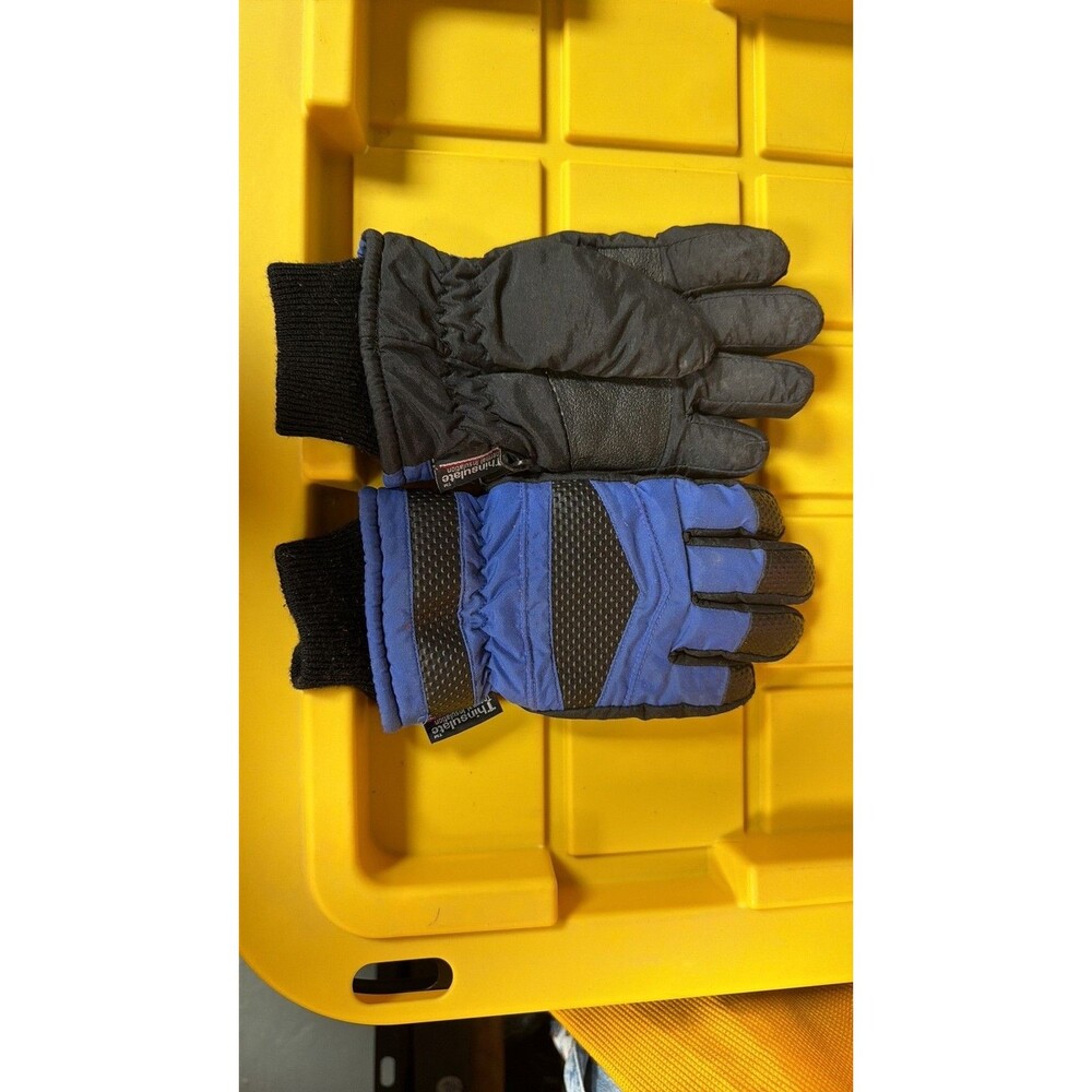 Vintage Thinsulate Thermal Insulation Winter Ski Gloves Blue & Black (8-12)